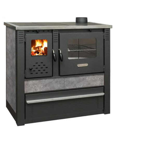 Panonia stove, grey, right outlet