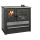 Panonia stove, grey, right outlet