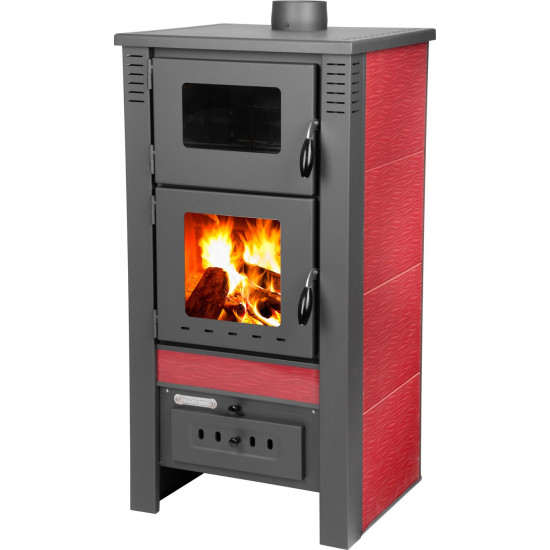 Плита Pro TAURUS Ceramic, красная, 12 кВт, 120 мм, с духовкой для выпечки
