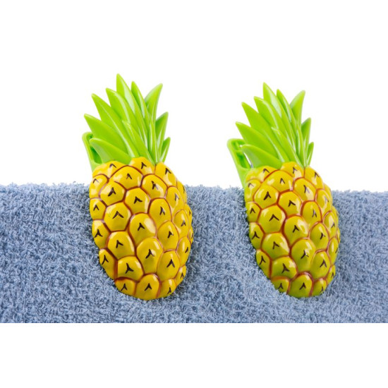 Beach towel pliers, 12x7x5cm, 2 pcs, pineapples
