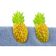 Beach towel pliers, 12x7x5cm, 2 pcs, pineapples