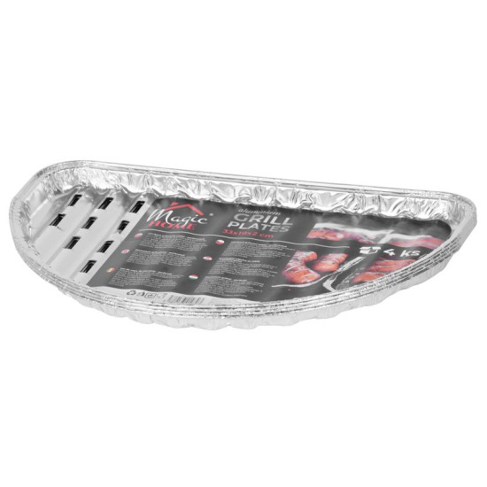 Bowl MagicHome 33x19x2.0 cm, 4 pcs, semicircular, perforated, ALU Bowl MagicHome 33x19x2.0 cm, 4 pcs, semicircular, perforated, ALU