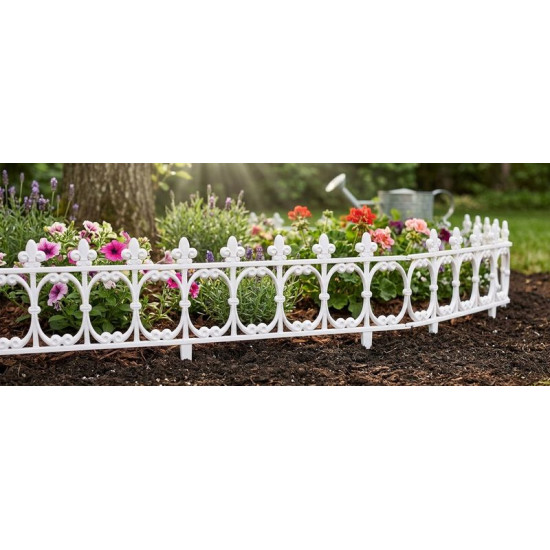 Fence Gardens F755, 87x34 cm, plastic, white, pack 4 pcs Fence Gardens F755, 87x34 cm, plastic, white, pack 4 pcs