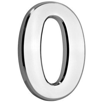 MagicHome house number ´0´, with adhesive tape, silver, 70x100 mm, ABS