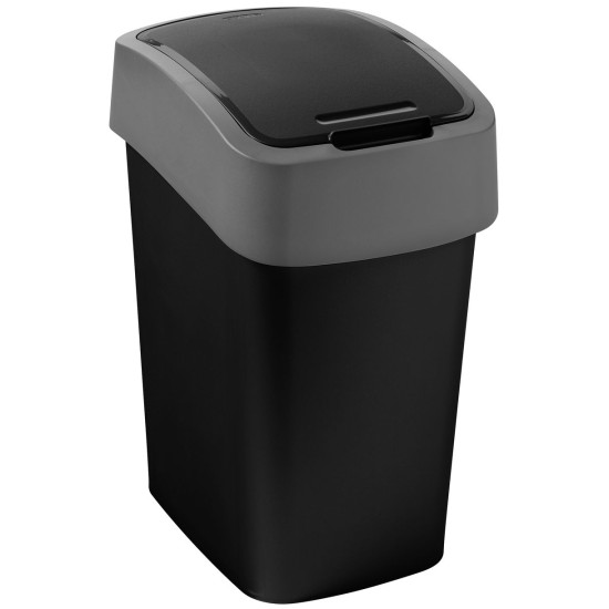 Prügikast Curver® PACIFIC FLIP BIN 25L, must/hall, jäätmete jaoks Prügikast Curver® PACIFIC FLIP BIN 25L, must/hall, jäätmete jaoks