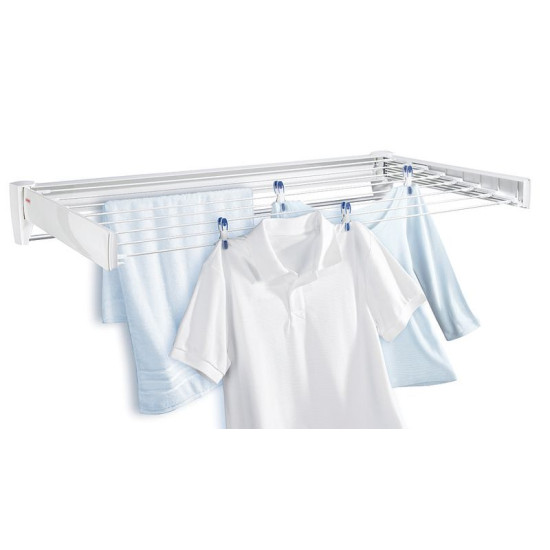 <p>Practical foldable wall-mounted clothes dryer, space-saving, suitable not only for the bathroom, separate chrome-plated towel rack, rod width 100 cm, 8.1 m of drying surface = 1 washing machine, 3-year warranty.</p> <p>Practical foldable wall-mounted clothes dryer, space-saving, suitable not only for the bathroom, separate chrome-plated towel rack, rod width 100 cm, 8.1 m of drying surface = 1 washing machine, 3-year warranty.</p>