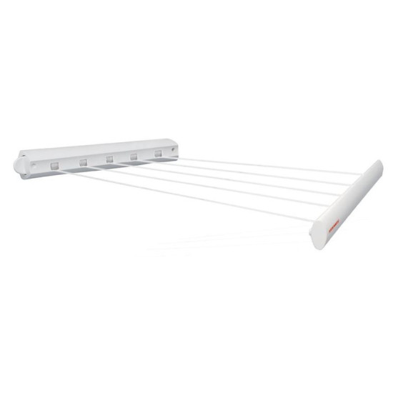 <p>Practical wall-mounted clothes dryer, space-saving, for walls up to 4.2 m apart, cord lock, automatic cord winding, 21 m drying surface = up to 2 washing machines, 3-year warranty.</p> <p>Practical wall-mounted clothes dryer, space-saving, for walls up to 4.2 m apart, cord lock, automatic cord winding, 21 m drying surface = up to 2 washing machines, 3-year warranty.</p>