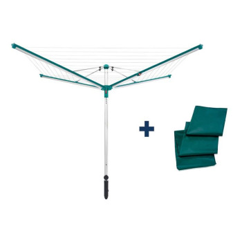 <p>Outdoor swivel dryer with easy opening and closing. Weather-resistant, stainless, aluminum - a patented system of pulling the cords into the sidewalls, the cords are protected from rain and dirt. It includes a mechanism for ideal cord release - two holes for straps on each arm - easier thanks to the Easy-Lift system (push-button system) - easier closing without the need to bend. Up to 5 washing machines. The package includes a plastic holder / case designed for concreting. A cover for the garden dr