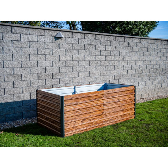 Ограждение для грядки Strend Pro Garden, 200x100x77см, 3D дизайн дерево, металл Ограждение для грядки Strend Pro Garden, 200x100x77см, 3D дизайн дерево, металл