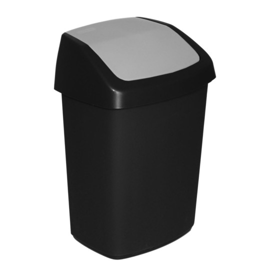 Trash bin Curver® SWING BIN, 25L, 27,8x34,6x51,1 cm, black/grey Trash bin Curver® SWING BIN, 25L, 27,8x34,6x51,1 cm, black/grey