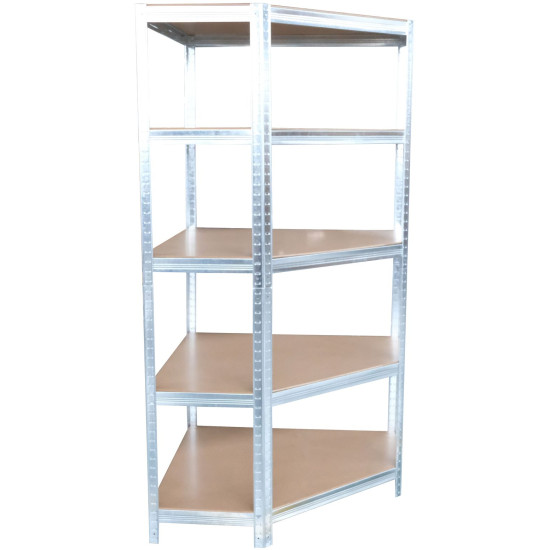 Regál Racks RAT80, do kúta, rohový, kovový, MDF, 5 políc, 180x90x40 cm, max. 150 kg/polica Regál Racks RAT80, do kúta, rohový, kovový, MDF, 5 políc, 180x90x40 cm, max. 150 kg/polica