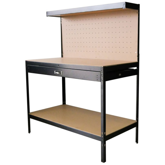 Racks DWB60 table, work, for the workshop, 1x drawer, 120x60x150 cm, max. 230 kg