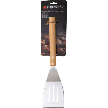 Strend Pro Grill spatula, for grilling, stainless steel, with  wooden handle, 41 cm