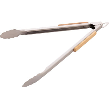 Strend Pro Grill tongs, for grilling, stainless steel, with  wooden handle, 4.3x38-42 cm