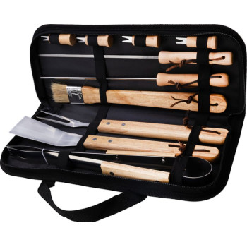 Strend Pro Grill tool set, for grilling and roasting, 11-piece, in a bag