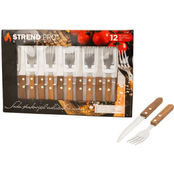 Strend Pro Grill steak cutlery, fork and knife set, 12-piece