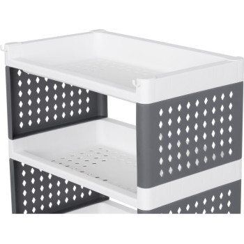 MagicHome Rolly shelf, plastic, 4 shelves, 49x29x75.5 cm, on wheels