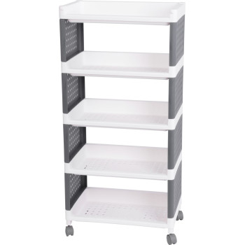 MagicHome Rolly shelf, plastic, 5 shelves, 49x29x97 cm, on wheels