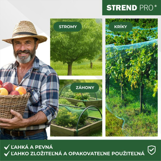 Сетка защитная от птиц Strend Pro, 4x5 м, размер ячеек 18 мм, PE