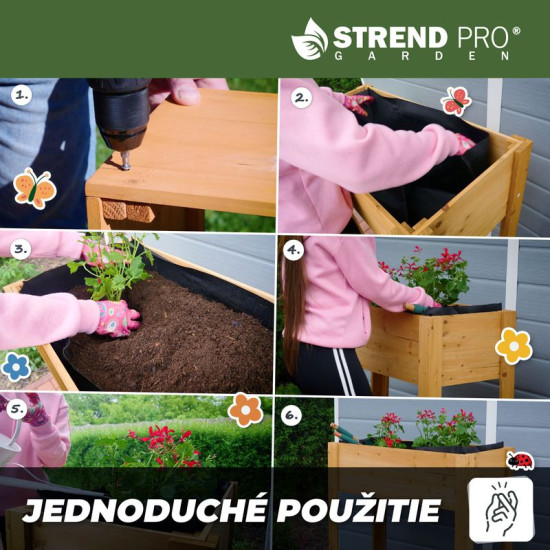 Flower bed Strend Pro Garden, 84x40x98 cm, wood, raised, with legs Flower bed Strend Pro Garden, 84x40x98 cm, wood, raised, with legs