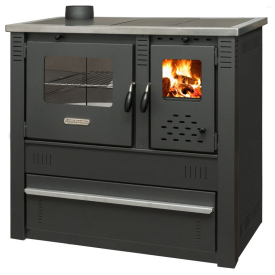Pro PANONIA Steel pliit, must, vasakpoolne väljalaskeava Pro PANONIA Steel pliit, must, vasakpoolne väljalaskeava