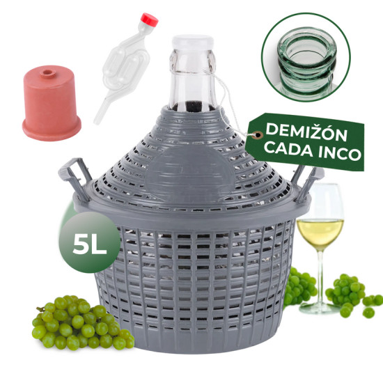 Demijohn Cada Fori 05 lit, glass/plastic, 320x250/200 mm Demijohn Cada Fori 05 lit, glass/plastic, 320x250/200 mm