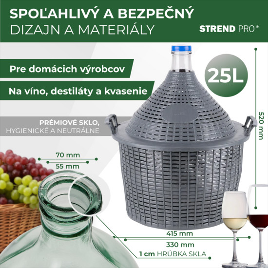 Demijohn саdа Inсo 25 л, стекло/пластик, 520x415/330 мм Demijohn саdа Inсo 25 л, стекло/пластик, 520x415/330 мм