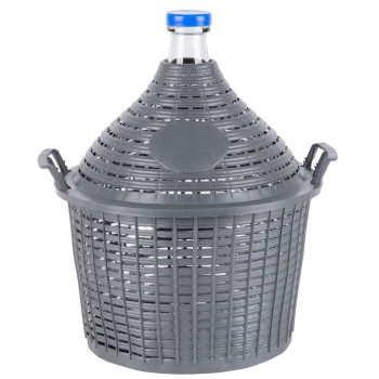 Demijohn Cada Inco 15 lit, glass/plastic, 450x350/270 mm