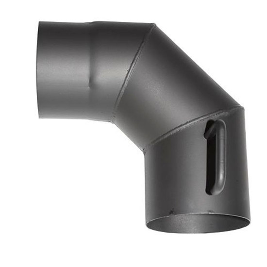 Smoke pipe elbow HS.K 090/120/1,5 mm, with damper Smoke pipe elbow HS.K 090/120/1,5 mm, with damper