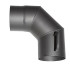 Smoke pipe elbow HS.K 090/150/1,5 mm, with damper