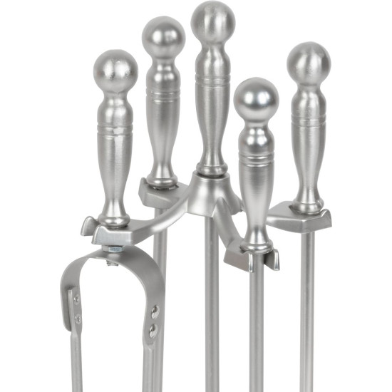 Fire poker set Homefire FT53S, 4 pieces, nickled, 53 cm