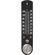 Plastic thermometer TMS-055 BlackBar, 250x55x12 mm, hygrometer Plastic thermometer TMS-055 BlackBar, 250x55x12 mm, hygrometer