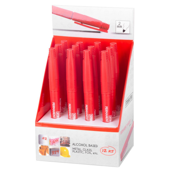 Permanent marker Strend Pro Permanent, thin, 12pcs, red Permanent marker Strend Pro Permanent, thin, 12pcs, red