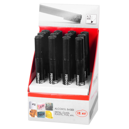 Permanent marker Strend Pro Permanent, 12pcs, black Permanent marker Strend Pro Permanent, 12pcs, black