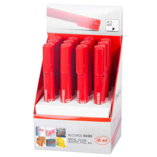Permanent marker Strend Pro Permanent, 12pcs, red Permanent marker Strend Pro Permanent, 12pcs, red