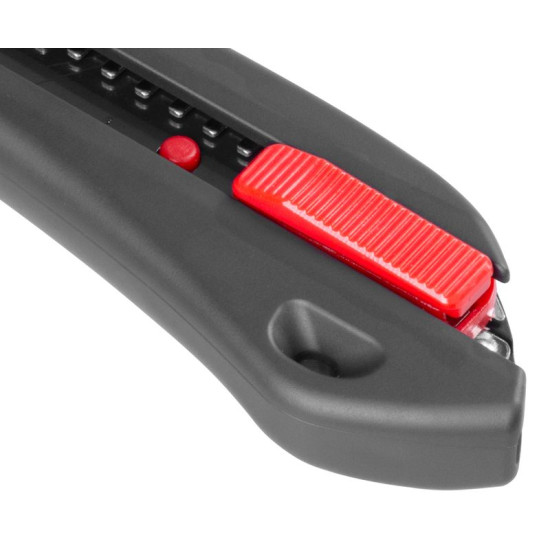 Snap-off blade knife Strend Pro Premium, BlackMatt, SoftTouch, 18 mm, break-off, black-line