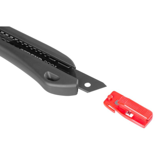 Snap-off blade knife Strend Pro Premium, BlackMatt, SoftTouch, 18 mm, break-off, black-line