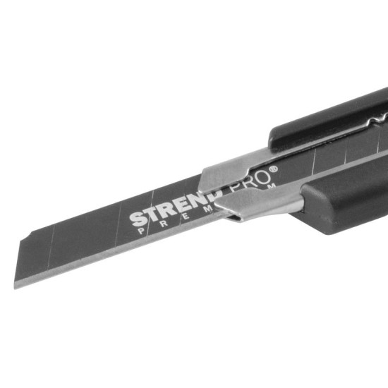Eemaldatava teraga nuga Strend Pro Premium, BlackMatt, SoftTouch, 9 mm, katkestatav, must joon