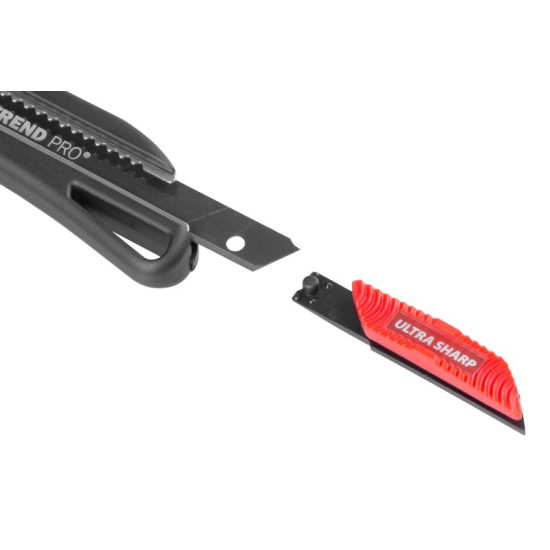 Eemaldatava teraga nuga Strend Pro Premium, BlackMatt, SoftTouch, 9 mm, katkestatav, must joon