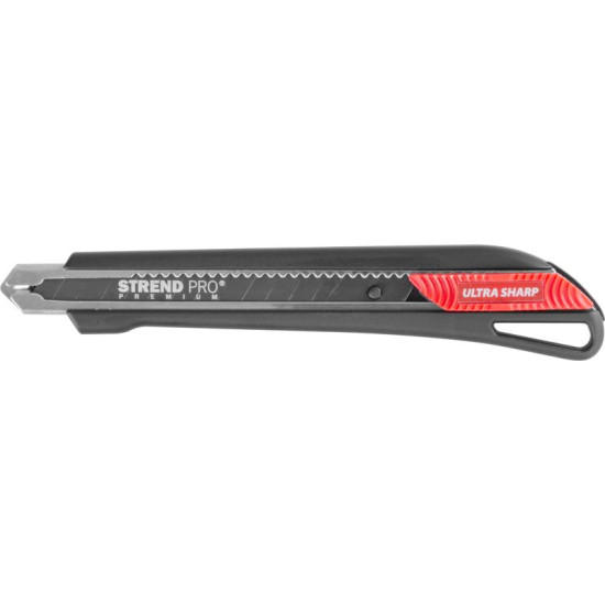 Eemaldatava teraga nuga Strend Pro Premium, BlackMatt, SoftTouch, 9 mm, katkestatav, must joon
