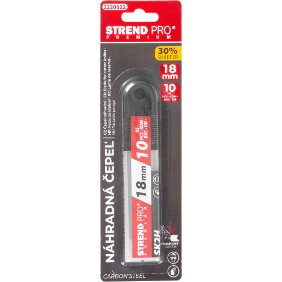 Blade Strend Pro Premium FDB50, BlackMatt, 18 mm, break-off, spare, pack. 10 pcs Blade Strend Pro Premium FDB50, BlackMatt, 18 mm, break-off, spare, pack. 10 pcs