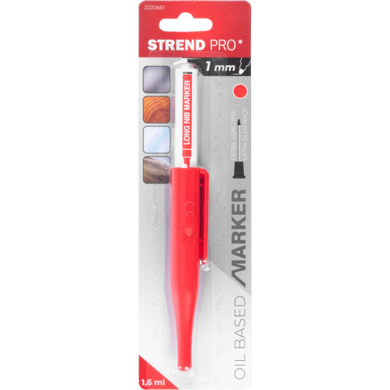 Маркер Strend Pro, красный, удлиненный наконечник