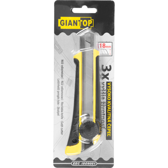 Snap-off blade knife 18mm Giant, wheel control