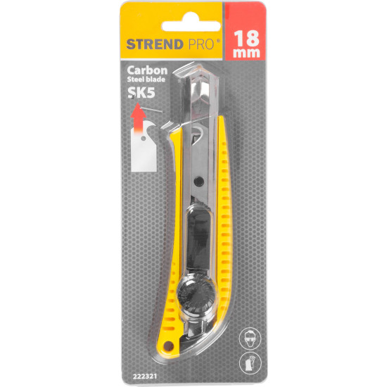Nuga Strend Pro UK225, 18 mm, äratõmmatav, konksuga, plastik Nuga Strend Pro UK225, 18 mm, äratõmmatav, konksuga, plastik