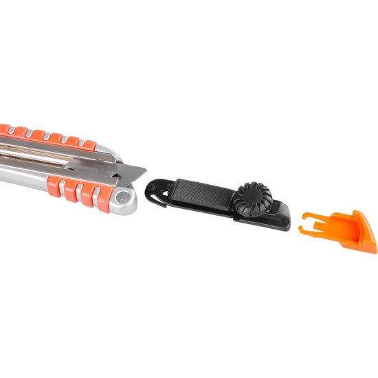 Aluminium snap-off blade knife 18mm Strend Pro, wheel control, AluBody