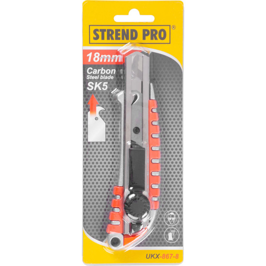 Aluminium snap-off blade knife 18mm Strend Pro, wheel control, AluBody