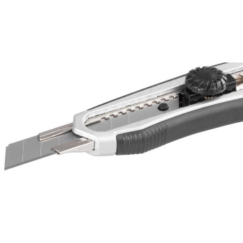 Aluminium snap-off blade knife 18mm Strend Pro, wheel control, AluBody