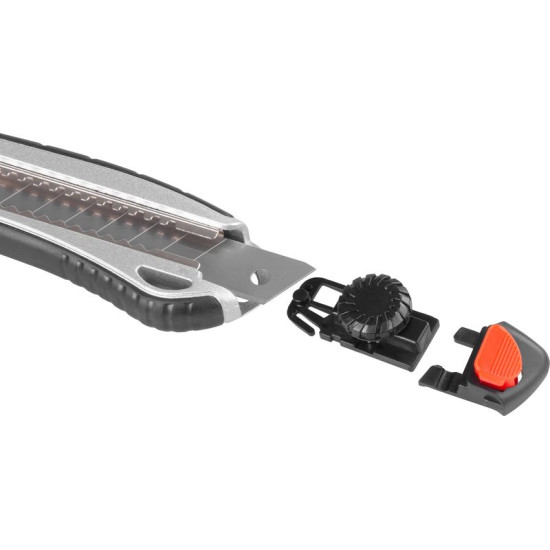 Aluminium snap-off blade knife 18mm Strend Pro, wheel control, AluBody