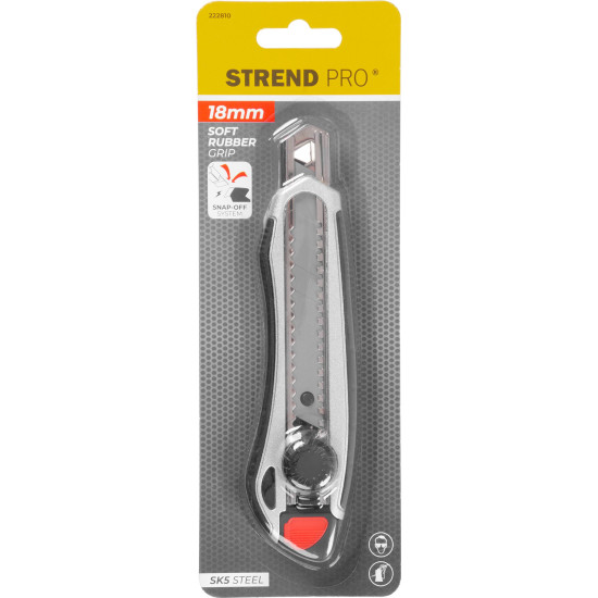 Aluminium snap-off blade knife 18mm Strend Pro, wheel control, AluBody