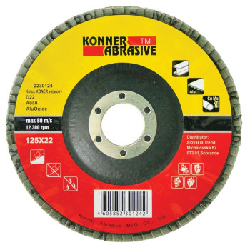 Disc KONNER 125x22 mm, A080, AluOxide serrated